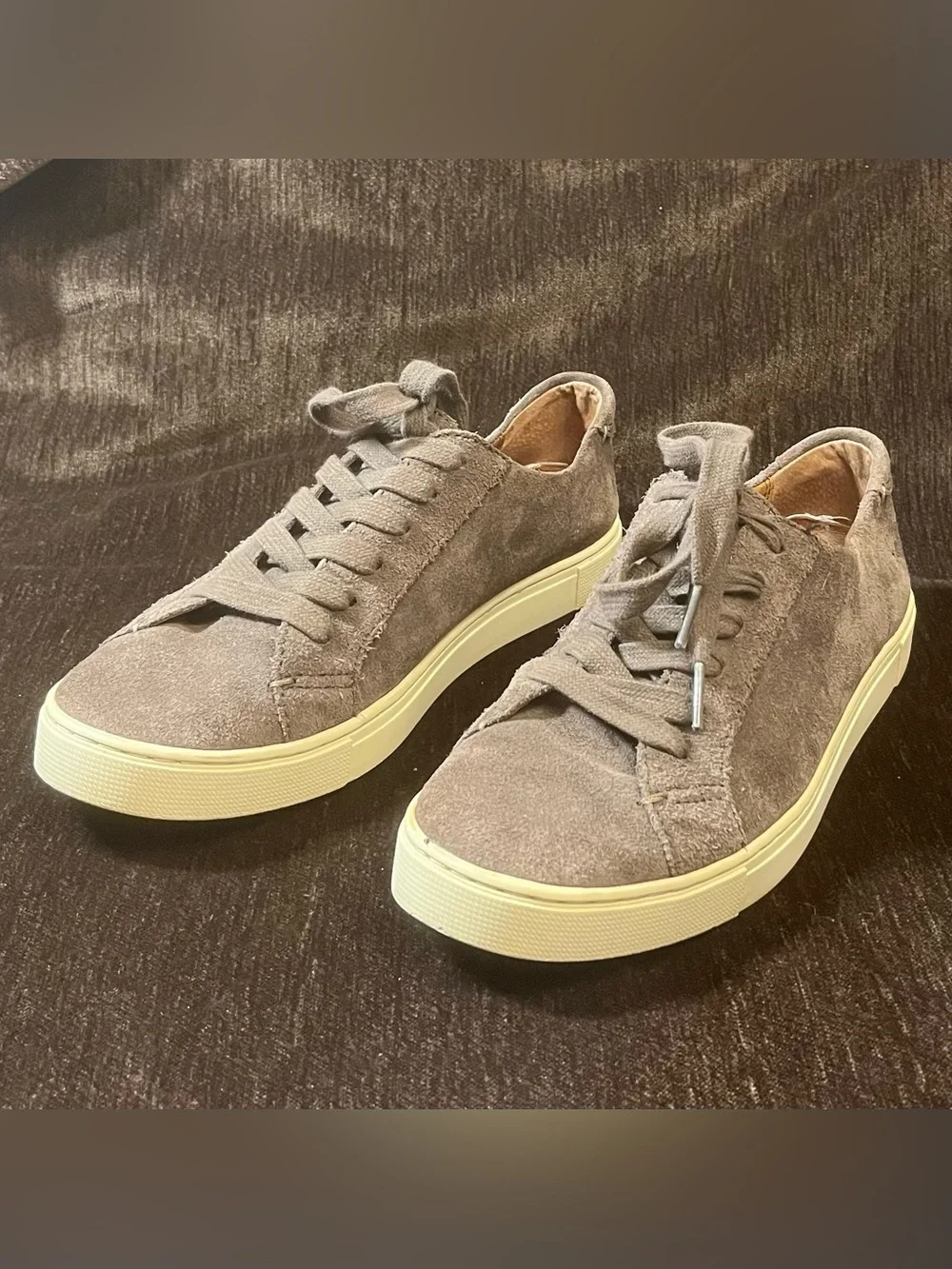 Women's Frye Gemma Suede Sneakers in Grey